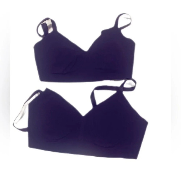 NWT 2x Aerie black seamless lightweight strappy padded stretch comfortable bra M - Picture 2 of 2